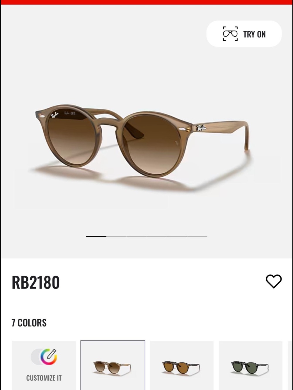 Ray-Ban Brown Round RB2180 Sunglasses